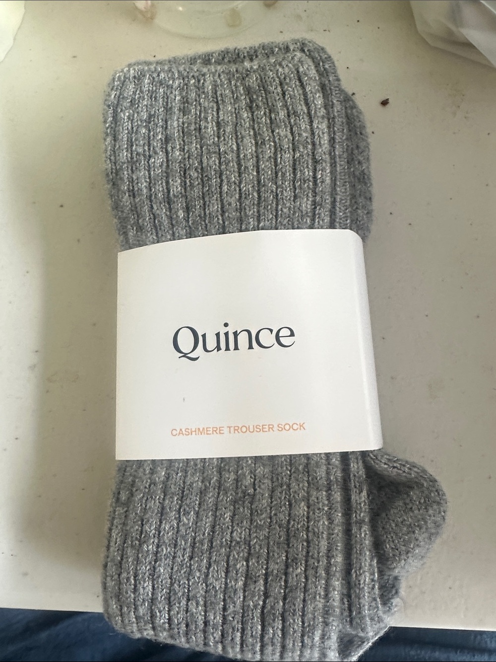 Quince Gray Ribbed Cashmere Trouser Socks